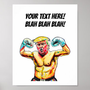 Donald Trump Patriotic Boxing President Porträtt Poster