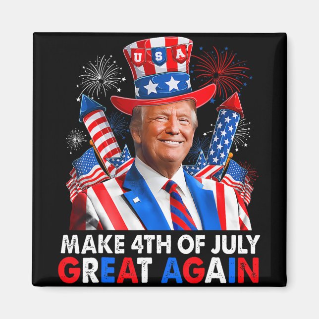 Donald Trump Patriotic Fireworks, 4:e juli G Magnet (Framsidan)