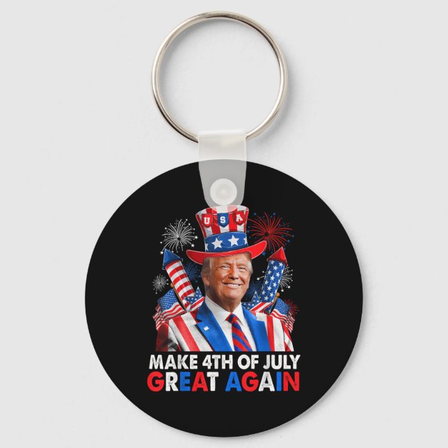 Donald Trump Patriotic Fireworks, 4:e juli G Nyckelring (Framsida)