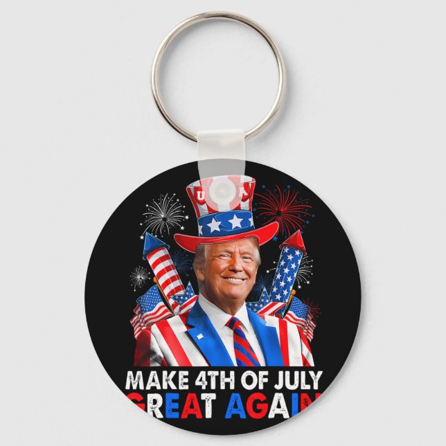 Donald Trump Patriotic Fireworks, 4:e juli G Nyckelring (Framsida)