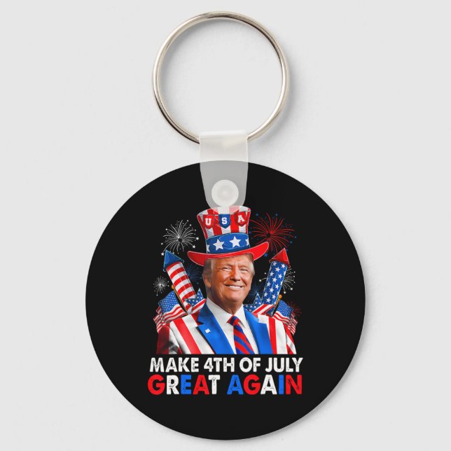 Donald Trump Patriotic Fireworks, 4:e juli G Nyckelring (Framsida)