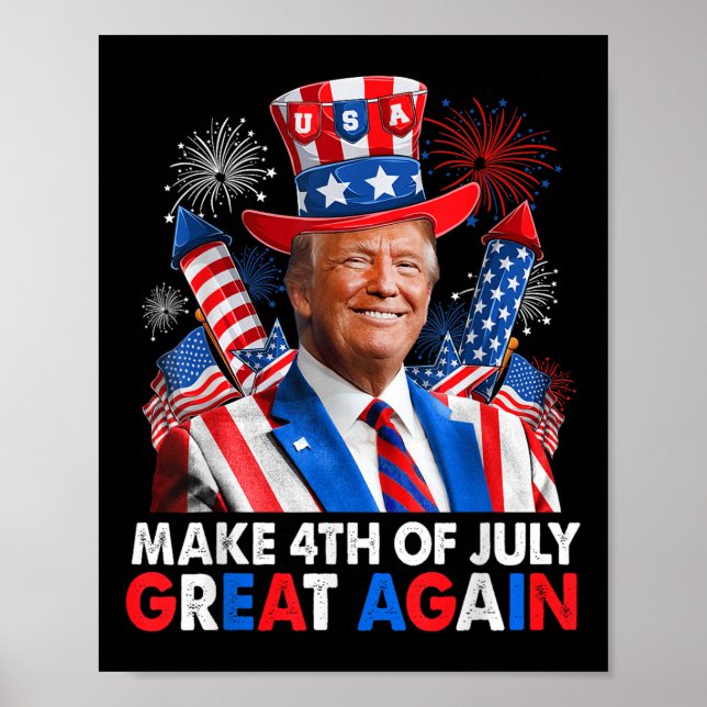 Donald Trump Patriotic Fireworks, 4:e juli G Poster (Framsidan)