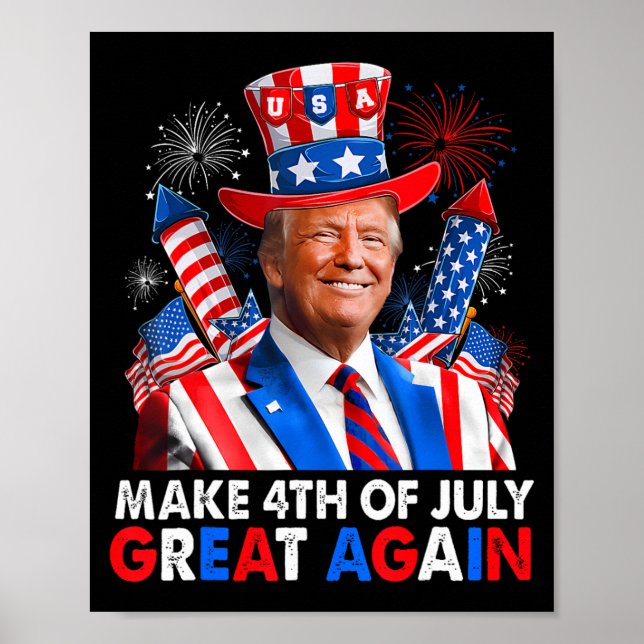 Donald Trump Patriotic Fireworks, 4:e juli G Poster (Framsidan)