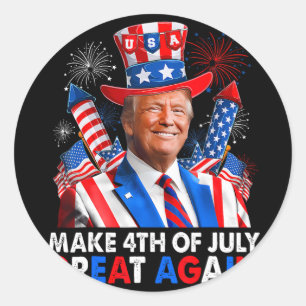 Donald Trump Patriotic Fireworks, 4:e juli G Runt Klistermärke