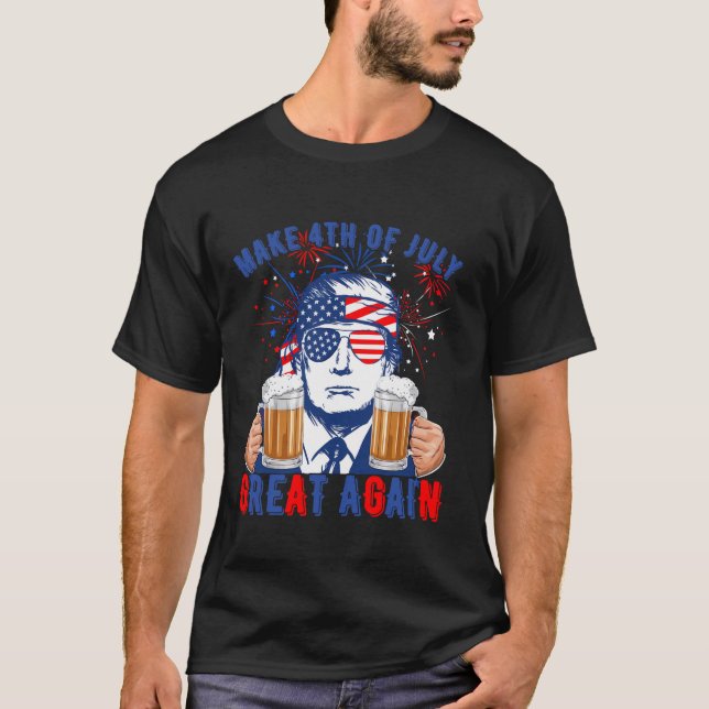 Donald Trump Patriotic Fireworks, 4:e juli G T Shirt (Framsida)