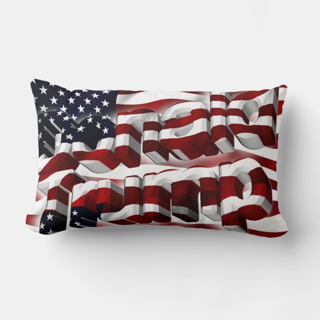 Donald Trump patriotic. Lumbarkudde (Framsida)