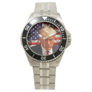 Donald Trump Patriotic Mugshot Art Watch Armbandsur