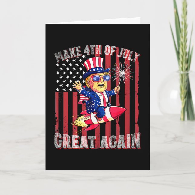 Donald Trump Patriotisk Fyrverkeri Gör 4 Juli Eld Kort (Framsida)