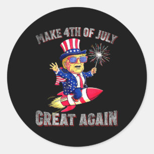 Donald Trump Patriotisk Fyrverkeri Gör 4 Juli G Runt Klistermärke