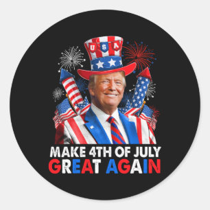 Donald Trump Patriotisk Fyrverkeri Gör 4 Juli G Runt Klistermärke