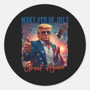Donald Trump Patriotisk Fyrverkeri Gör 4 Juli G Runt Klistermärke