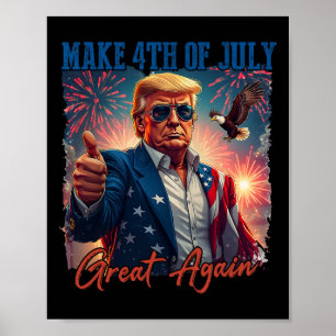 Donald Trump Patriotiska Fyrverkeri Gör 4:e Juli G Poster