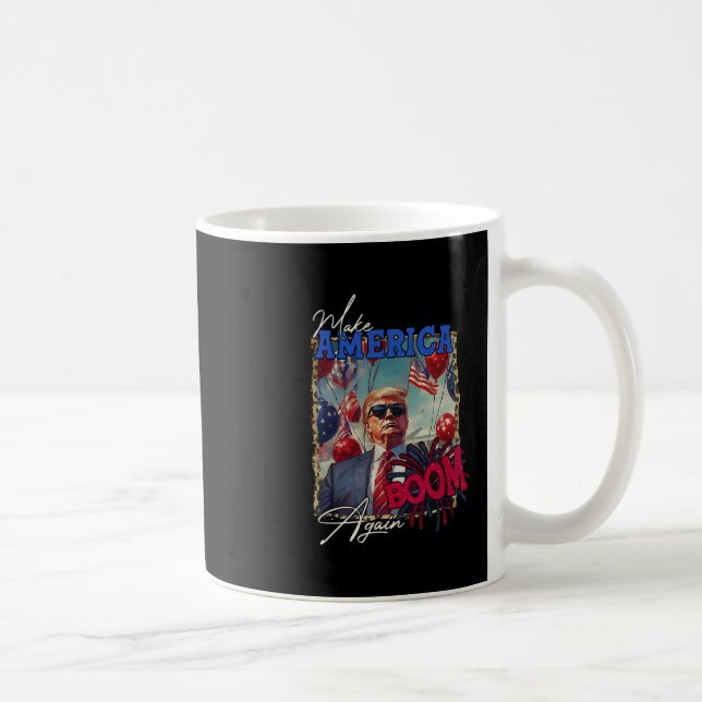 Donald Trump Patriotiska Fyrverkerier Gör 4:e Juli Kaffemugg (Höger)