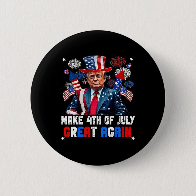 Donald Trump Patriotiska Fyrverkerier Gör 4:e Juli Knapp (Framsida)