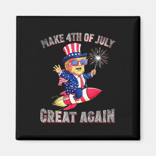 Donald Trump Patriotiska Fyrverkerier Gör 4:e Juli Magnet
