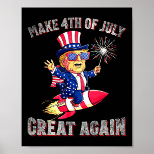 Donald Trump Patriotiska Fyrverkerier Gör 4:e Juli Poster