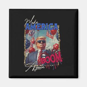 Donald Trump Patriotiska Fyrverkerier Gör 4e Juli  Magnet