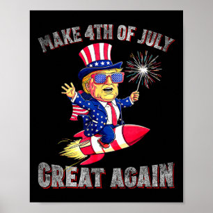 Donald Trump Patriotiska Fyrverkerier Gör 4e Juli Poster