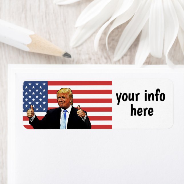 DONALD TRUMP patriotiska Returetiketter Returadress Etikett (Insitu)