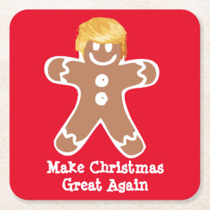 Donald Trump Pepparkaksgubbe Underlägg Papper Kvadrat