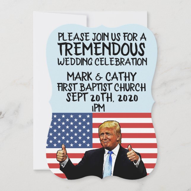 DONALD TRUMP PERSONLIG WEDDING INVITATIONS INBJUDNINGAR (Framsida)