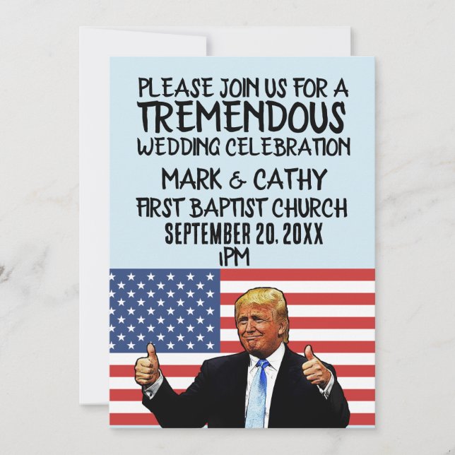 DONALD TRUMP PERSONLIG WEDDING INVITATIONS INBJUDNINGAR (Framsida)