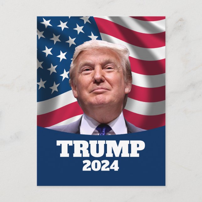 Donald Trump Photo American Flagga - President 202 Vykort (Framsida)