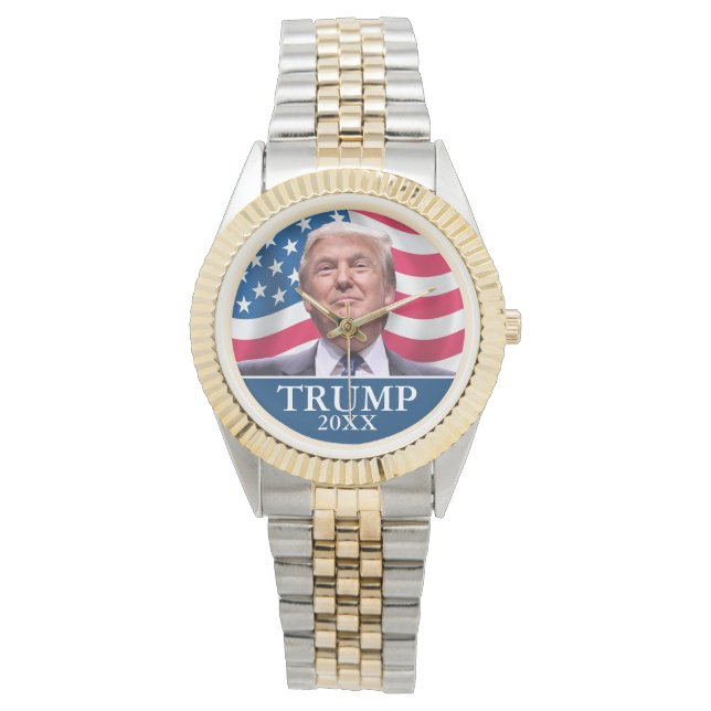 Donald Trump Photo - President 2020 Flagga Armbandsur (Framsida)