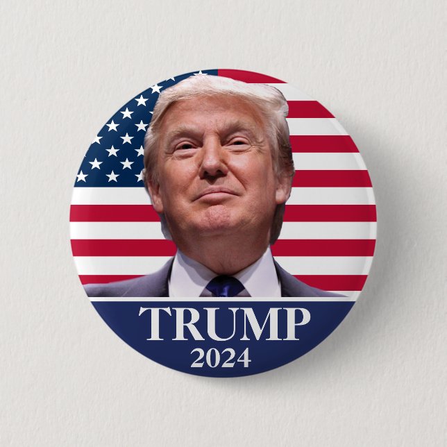 Donald Trump Photo - President 2024 Pinback Knapp (Framsida)