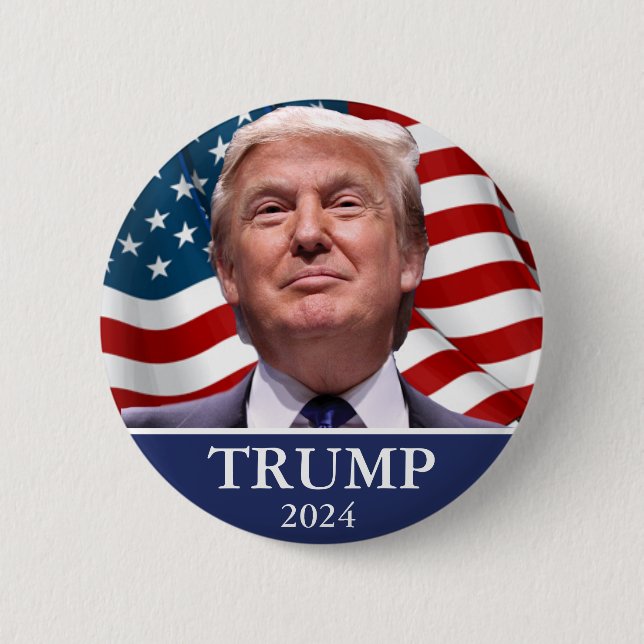 Donald Trump Photo - President 2024 Pinback Knapp (Framsida)