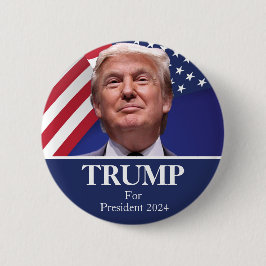 Donald Trump Photo - President 2024 Pinback Knapp