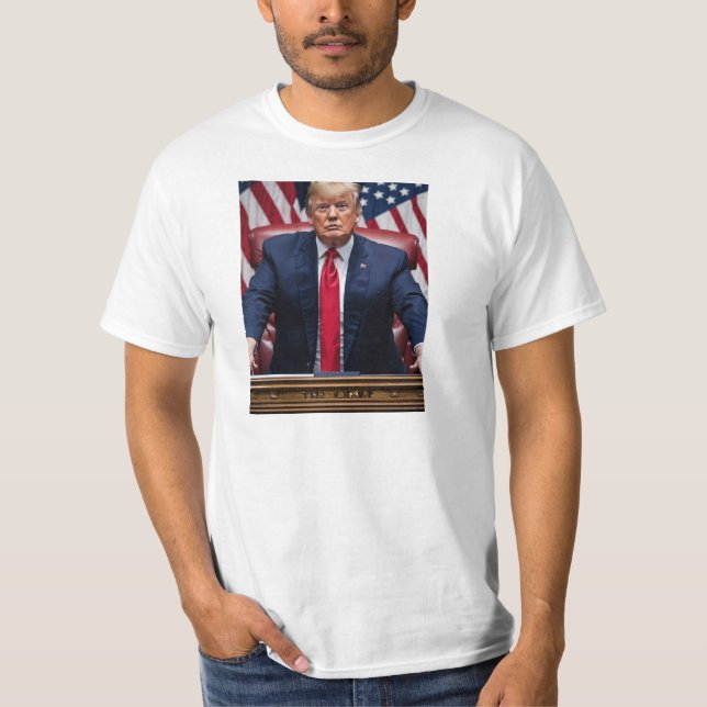 Donald Trump Photo Print T-Shirt (Framsida)