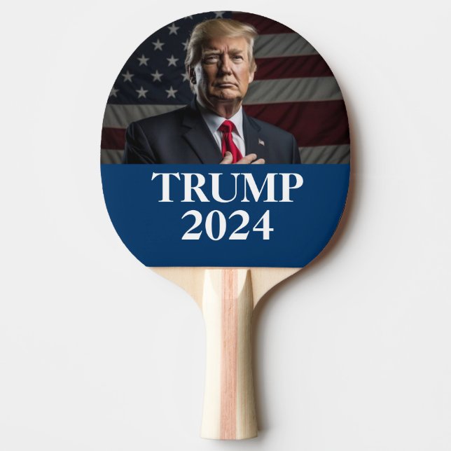 Donald Trump Photo - Trump 2024 Behålla America Un Pingisracket (Framsidan)