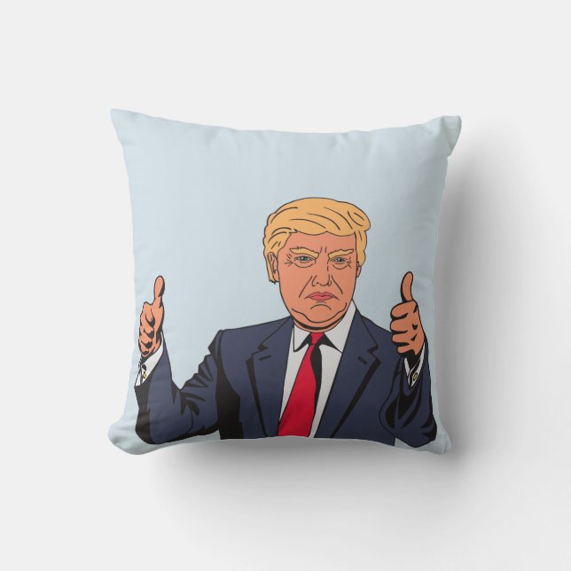 DONALD TRUMP Pillows, Thumbs up Kudde (Framsida)
