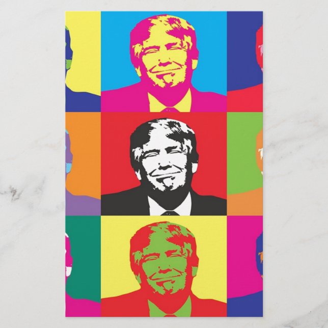 Donald Trump Pop Art Brevpapper (Framsida)