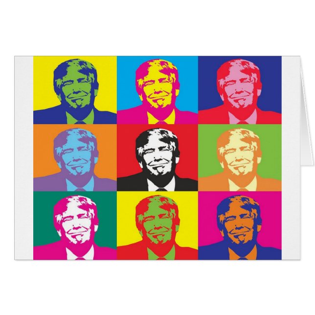 Donald Trump Pop Art Hälsningskort (Framsidan Horizontal)