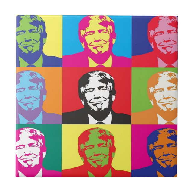 Donald Trump Pop Art Kakelplatta (Framsidan)