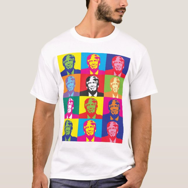 Donald Trump Pop Art Manar Basic T-Shirt (Framsida)