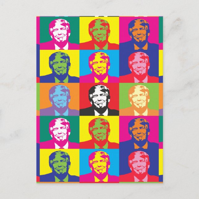 Donald Trump Pop Art Postkort Vykort (Framsida)