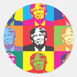 Donald Trump Pop Art Runt Klistermärke