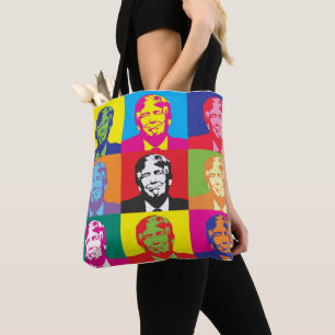 DONALD TRUMP POP ART TOTE PURSE BAG TYGKASSE