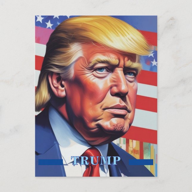Donald Trump Pop Art Vykort (Framsida)