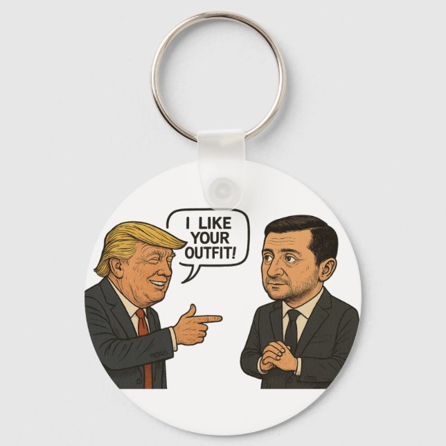 Donald Trump Praises Zelenskys Formal Kostym Nyckelring (Framsida)