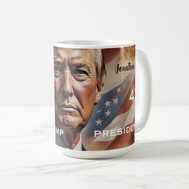 Donald Trump PRESdent Porträtt Kaffemugg (Framsida höger)