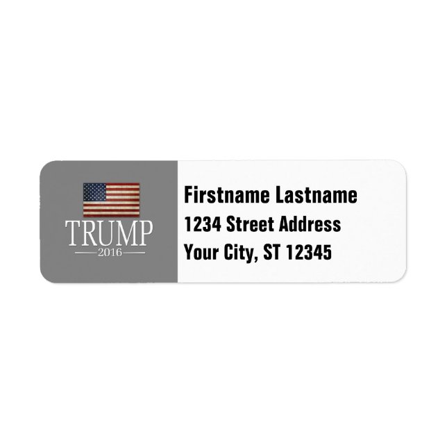 Donald Trump - president 2016 Returadress Etikett (Framsidan)