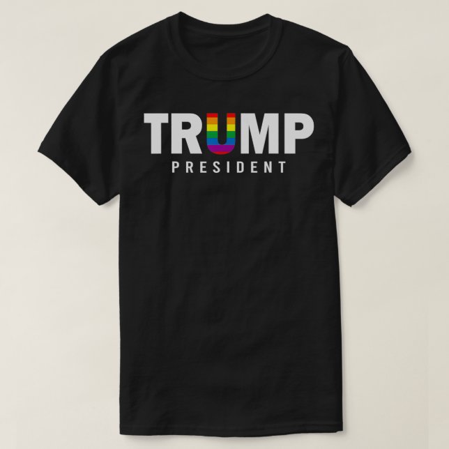 Donald Trump President 2020 LGBT Rainbow Gay Pride T Shirt (Design framsida)