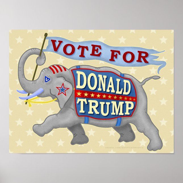 Donald Trump President 2024 Republican Elephant Poster (Framsidan)