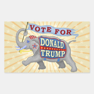 Donald Trump President 2024 Republican Elephant Rektangulärt Klistermärke