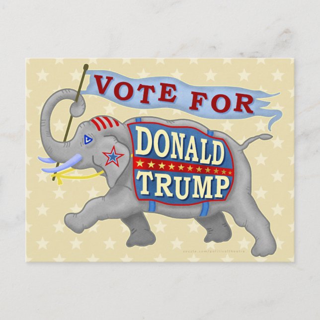Donald Trump President 2024 Republican Elephant Vykort (Framsida)