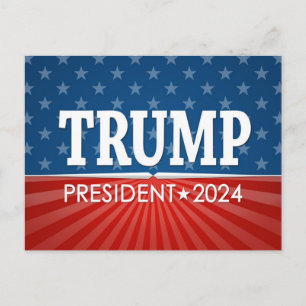 Donald Trump - President 2024 - stjärnor och rände Vykort